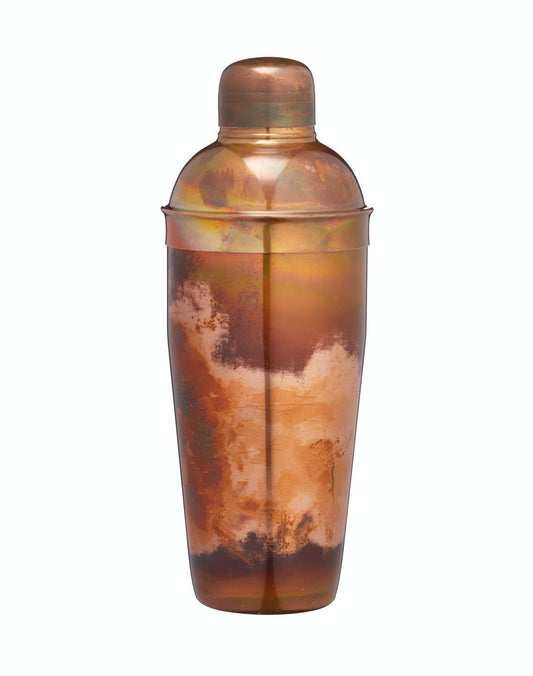 BarCraft Stainless Steel Iridescent Copper-Finish Cocktail Shaker with Built In Strainer