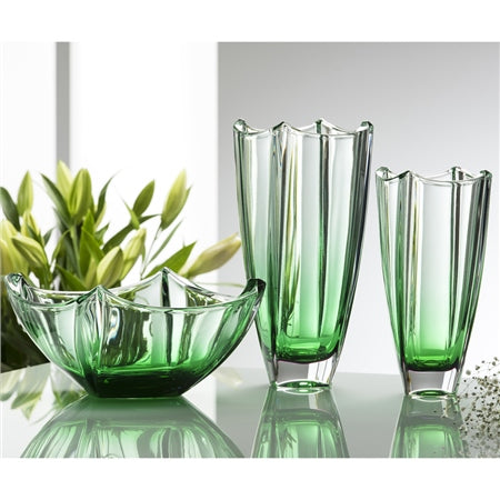 Galway Crystal Emerald Dune 10" Square Vase