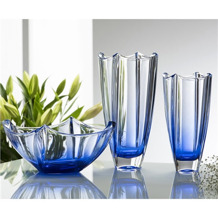 Galway Crystal Sapphire Dune 12" Square Vase