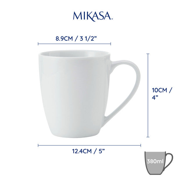 Mikasa Chalk 4 Piece Porcelain Mug Set 380ml White