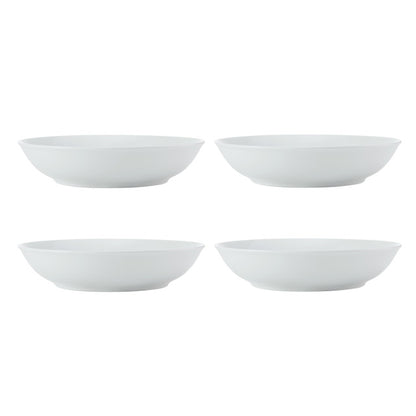 Mikasa Chalk 4 Piece Porcelain Pasta Bowl Set 23cm White