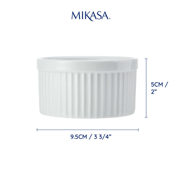 Mikasa Chalk 4 Piece Porcelain Ramekin Set 9.5cm White