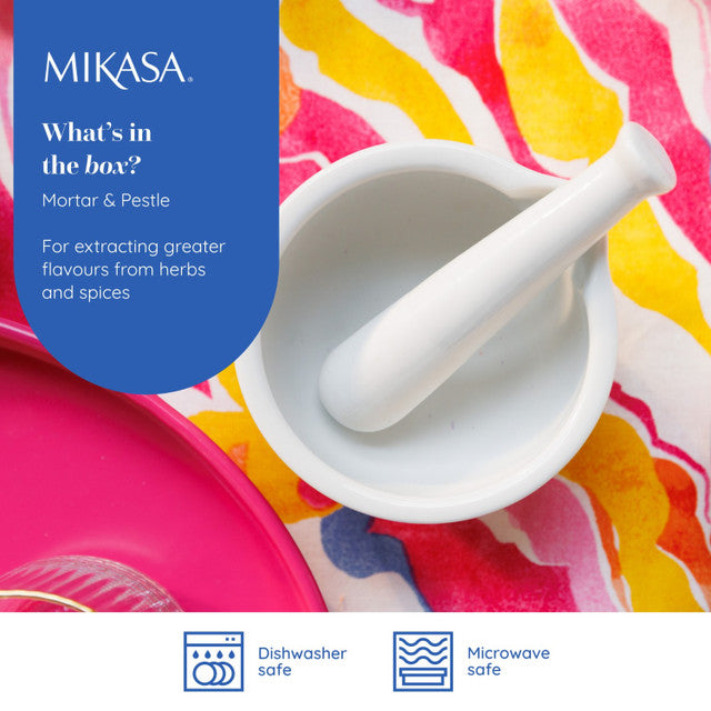 Mikasa Chalk Porcelain Pestle and Mortar White