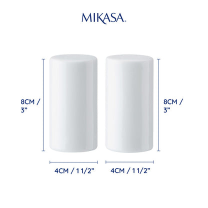 Mikasa Chalk Porcelain Salt and Pepper Shakers 8cm White