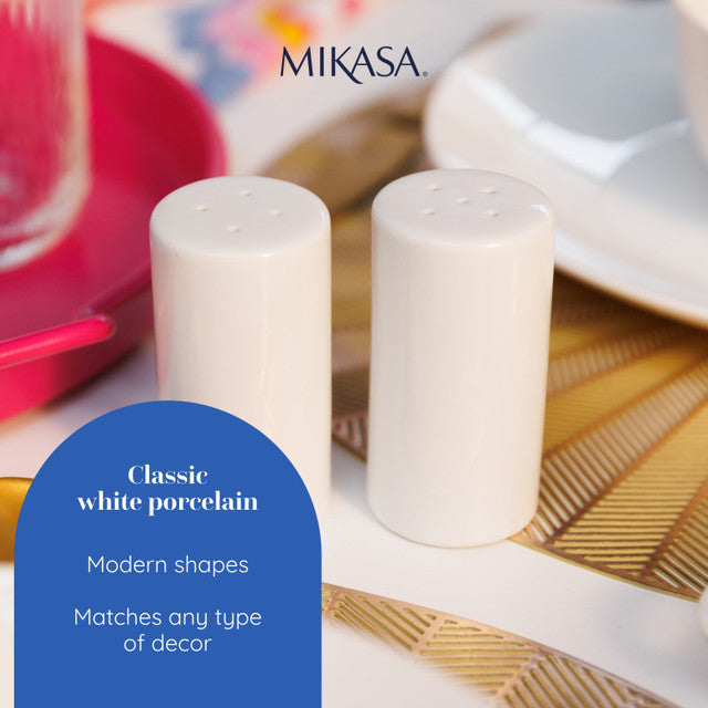 Mikasa Chalk Porcelain Salt and Pepper Shakers 8cm White