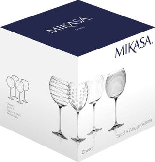 Mikasa Cheers Set Of 4 Balloon Glasses