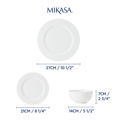 Mikasa Egret 12 Piece China Dinner Set White