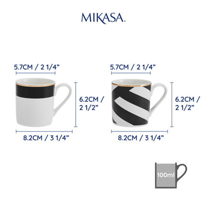Mikasa Luxe Deco 4 Piece China Mug Set 380ml
