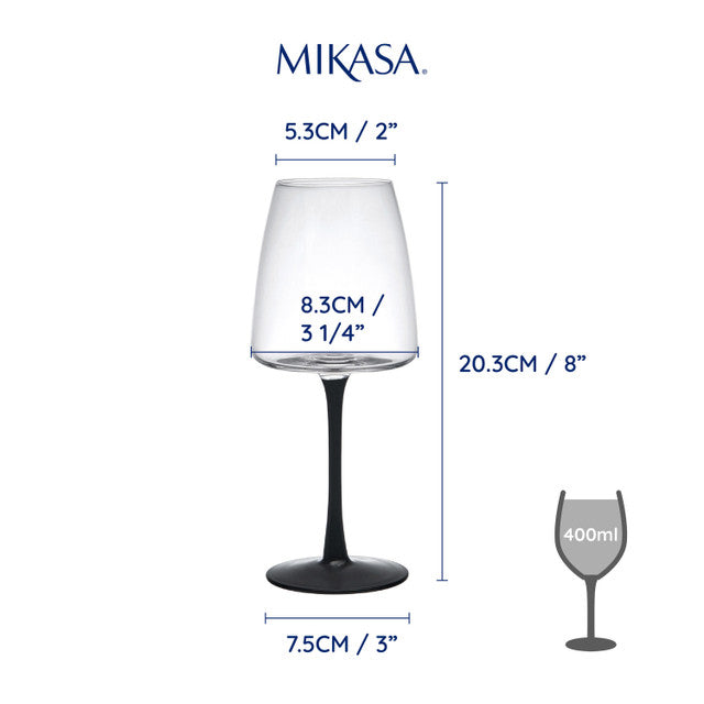 Mikasa Palermo 4 Piece Crystal White Wine Glass Set 400ml