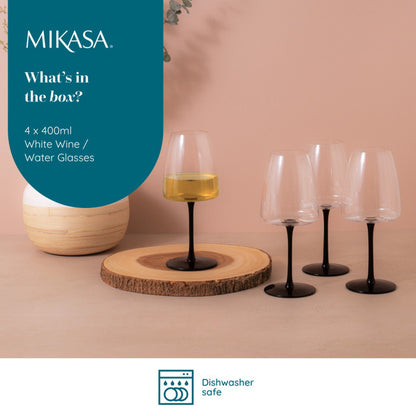 Mikasa Palermo 4 Piece Crystal White Wine Glass Set 400ml