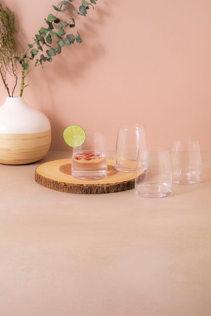 Mikasa Palermo 4 Piece Stemless Wine Glass Set 350ml