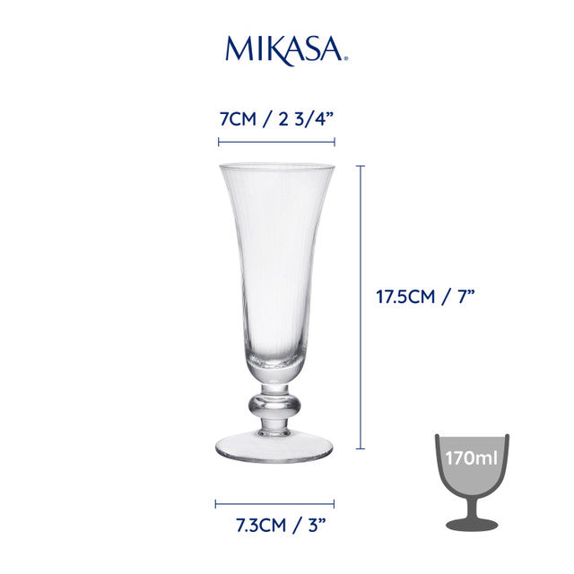 Mikasa Salerno 4 Piece Crystal Champagne Glass Set 170ml
