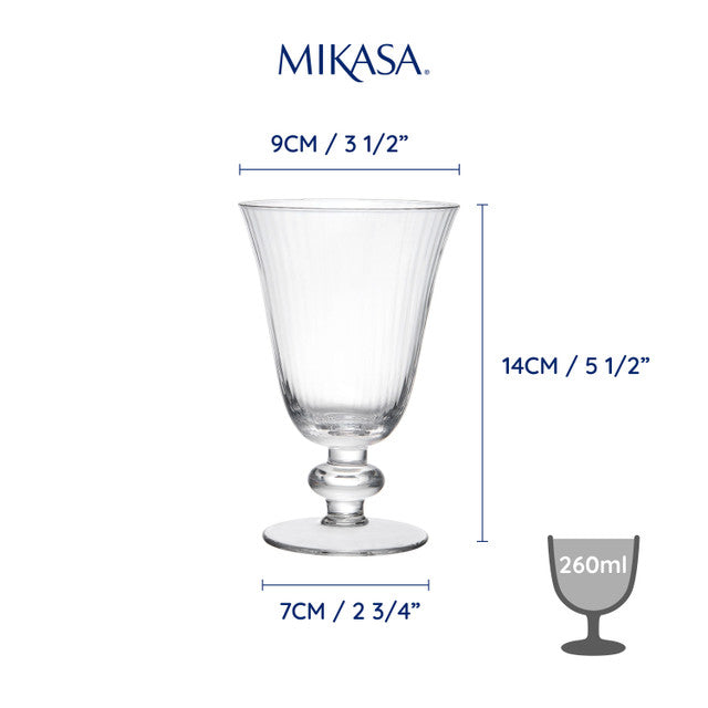 Mikasa Salerno 4 Piece Crystal Wine Glass Set 260ml