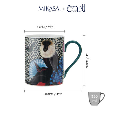 Mikasa x Sarah Arnett Porcelain Mug 350ml Monkey Print