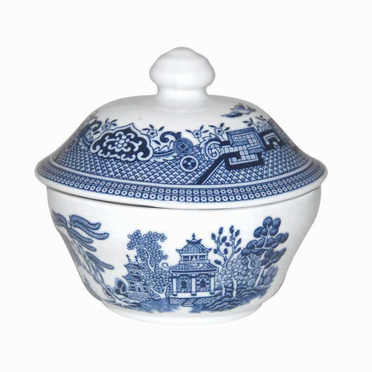 Queen's by Churchill Blue Willow Covered Sugar Bowl