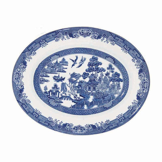Queen's by Churchill Blue Willow Oval Dish 31cm