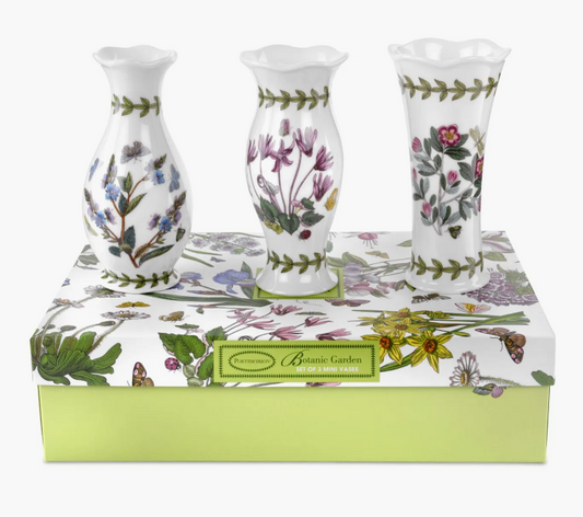 Portmeirion Botanic Garden Mini Vases Set of 3