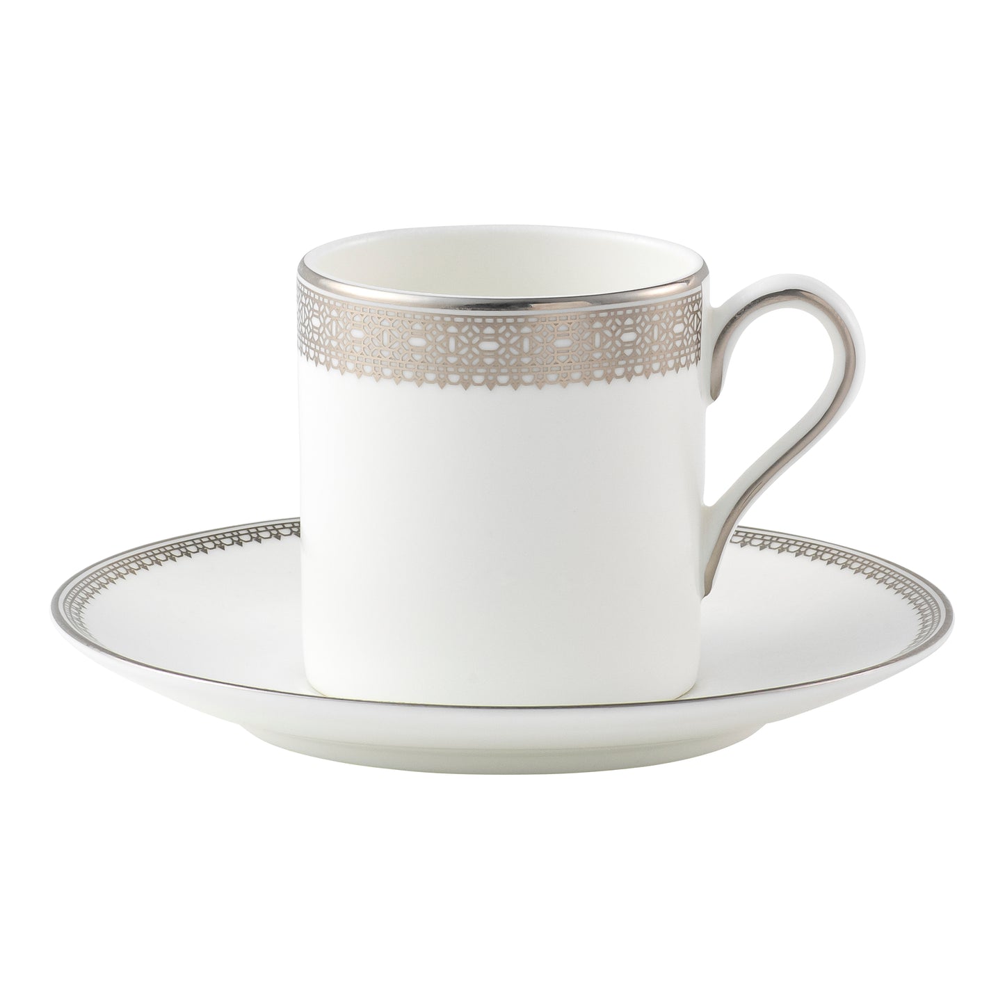 Wedgwood Vera Wang Lace Platinum Coffee Cup & Saucer