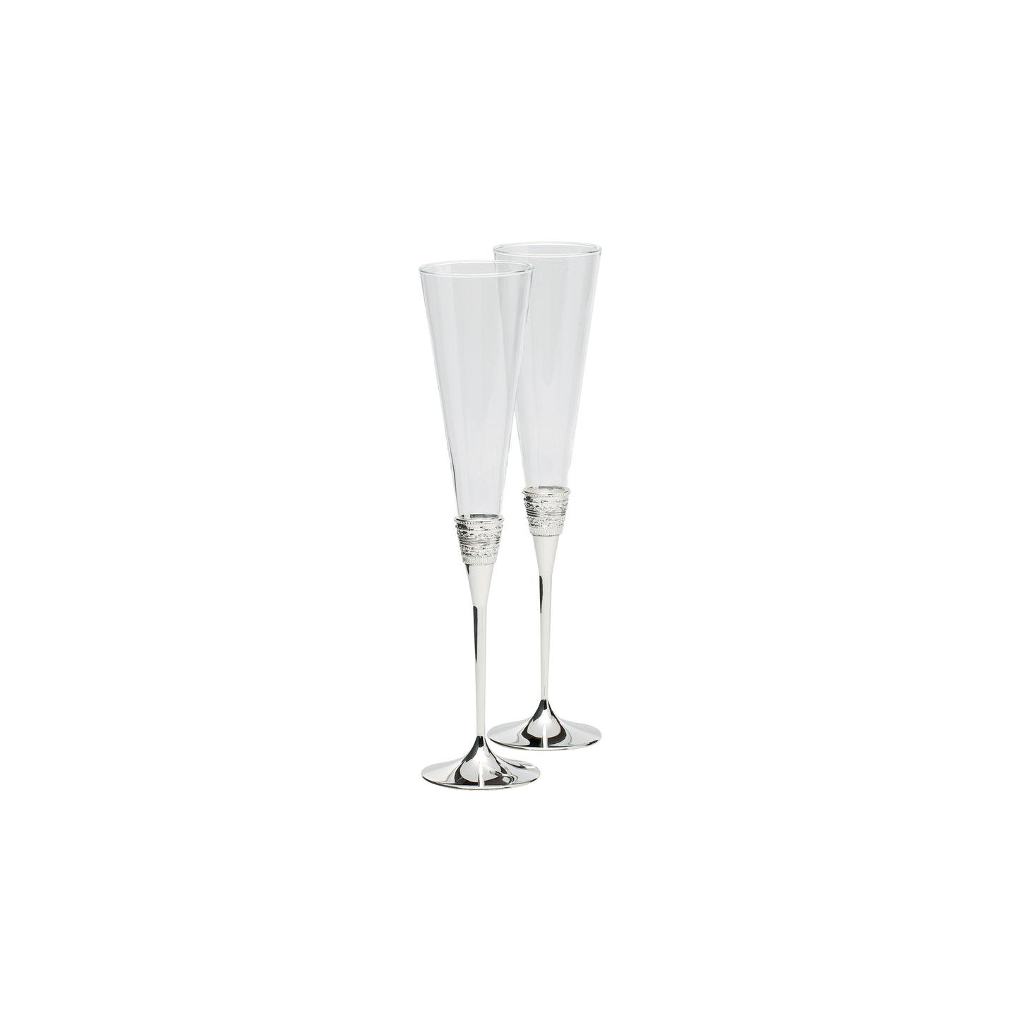 Wedgwood Vera Wang With Love Silver Toasting Flutes Pair