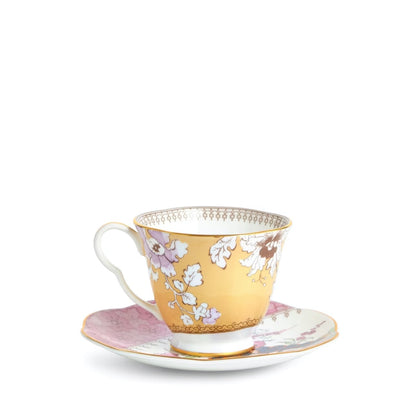 Wedgwood butterfly bloom yellow teacup and saucer set