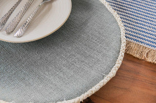 Creative Tops Round Jute Placemats Set of 4 Grey