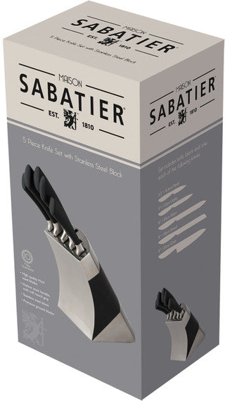 Sabatier Maison Stainless Steel 5 Piece Knife Block