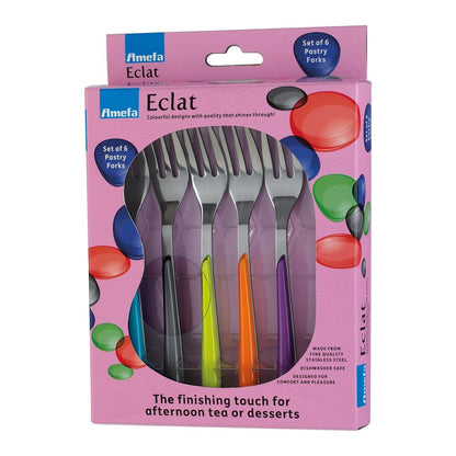 Eclat - 6 Pastry Forks by Amefa