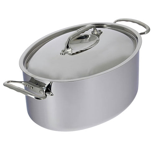 de Buyer Affinity Oval Stewpan with Lid Stainless Steel 30cm