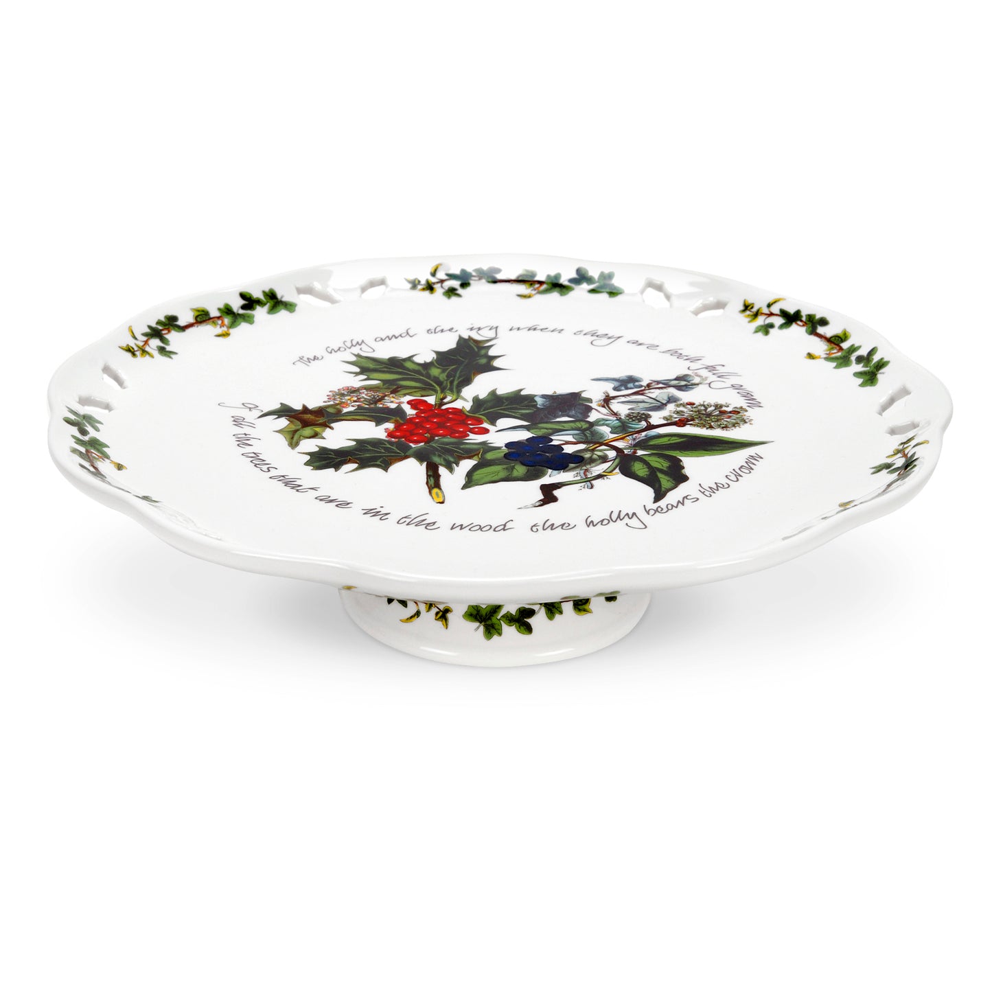 Portmeirion The Holly and the Ivy Pierced Footed Cake Plate