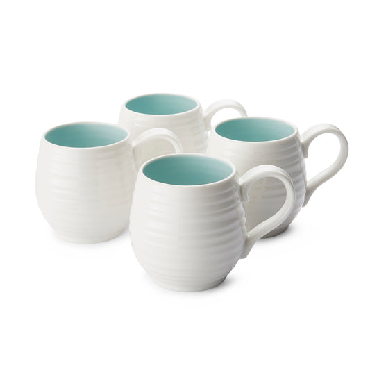 Sophie Conran For Portmeirion Honey Pot Celadon 10oz Barrel Mug Set of 4