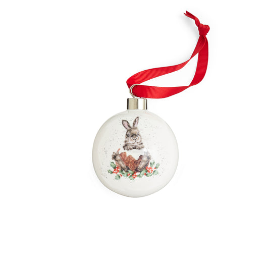Royal Worcester Wrendale Christmas Merry Christmas Bauble