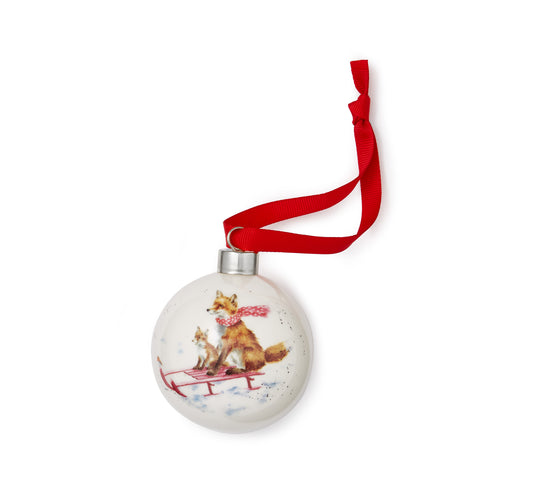 Royal Worcester Wrendale Designs The Sleigh Ride Bauble