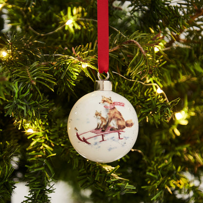 Royal Worcester Wrendale Designs The Sleigh Ride Bauble