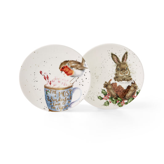 Royal Worcester Wrendale Designs Robin & Bunny Plate Set