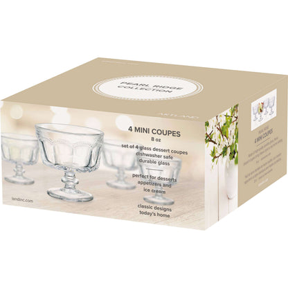 Artland Glass Pearl Ridge Mini Trifle Bowls - Set of 4