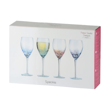 Anton Studio Glass Speckle Wine Glasses - Set of 4