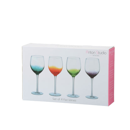Anton Studio Glass Fizz Wines Glasses Set of 4