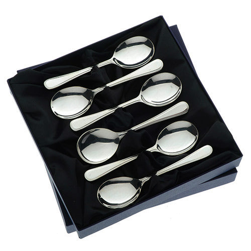 Arthur Price Bead Cutlery Set - Stainless Steel Box of 6 Fruit Spoons