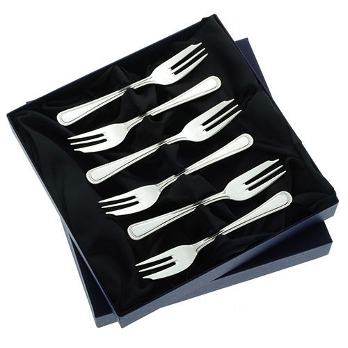 Arthur Price Bead Cutlery Set - Stainless Steel Box of 6 Pastry Forks