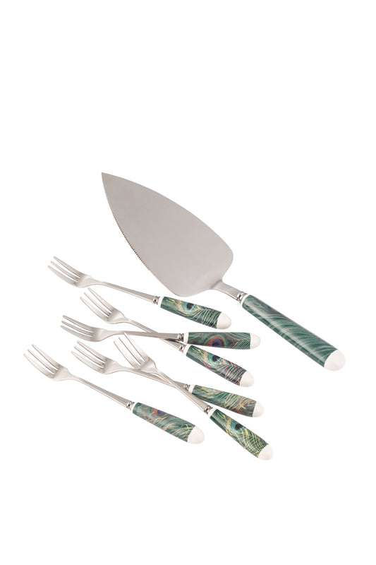 Aynsley Peacock Feather Pastry Set