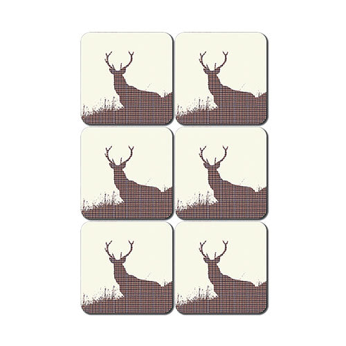 Epic Silhouettes Coasters Set of 6 - Tweed Stag