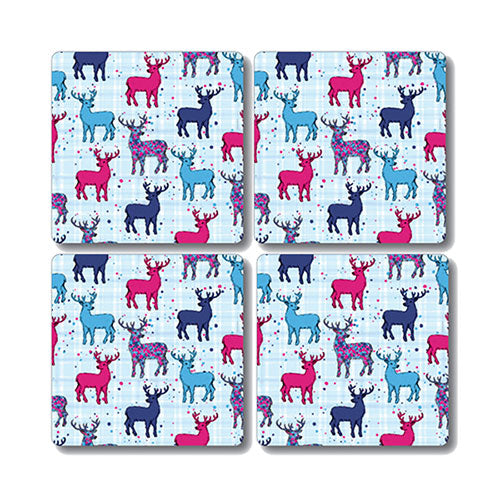 Scott Inness Coasters Set of 4 Stag Repeat