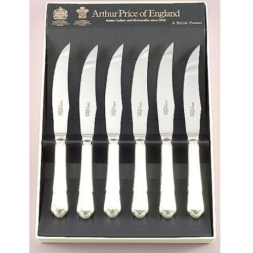 Arthur Price Dubarry Cutlery Set - Stainless Steel -  Box of 6 Steak Knives