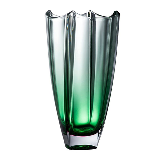 Galway Crystal Emerald Dune 12" Square Vase