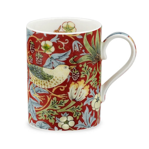 Morris and Co for Royal Worcester Strawberry Thief Crimson Slate Fine Bone China Mug
