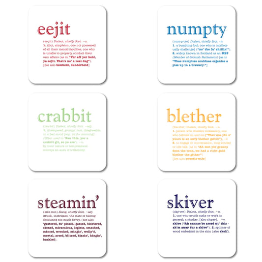 Coasters Set of 6 Scottish Dialect