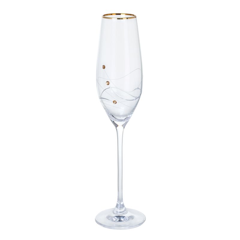 Dartington Glitz Gold Champagne Flute, Set of 2