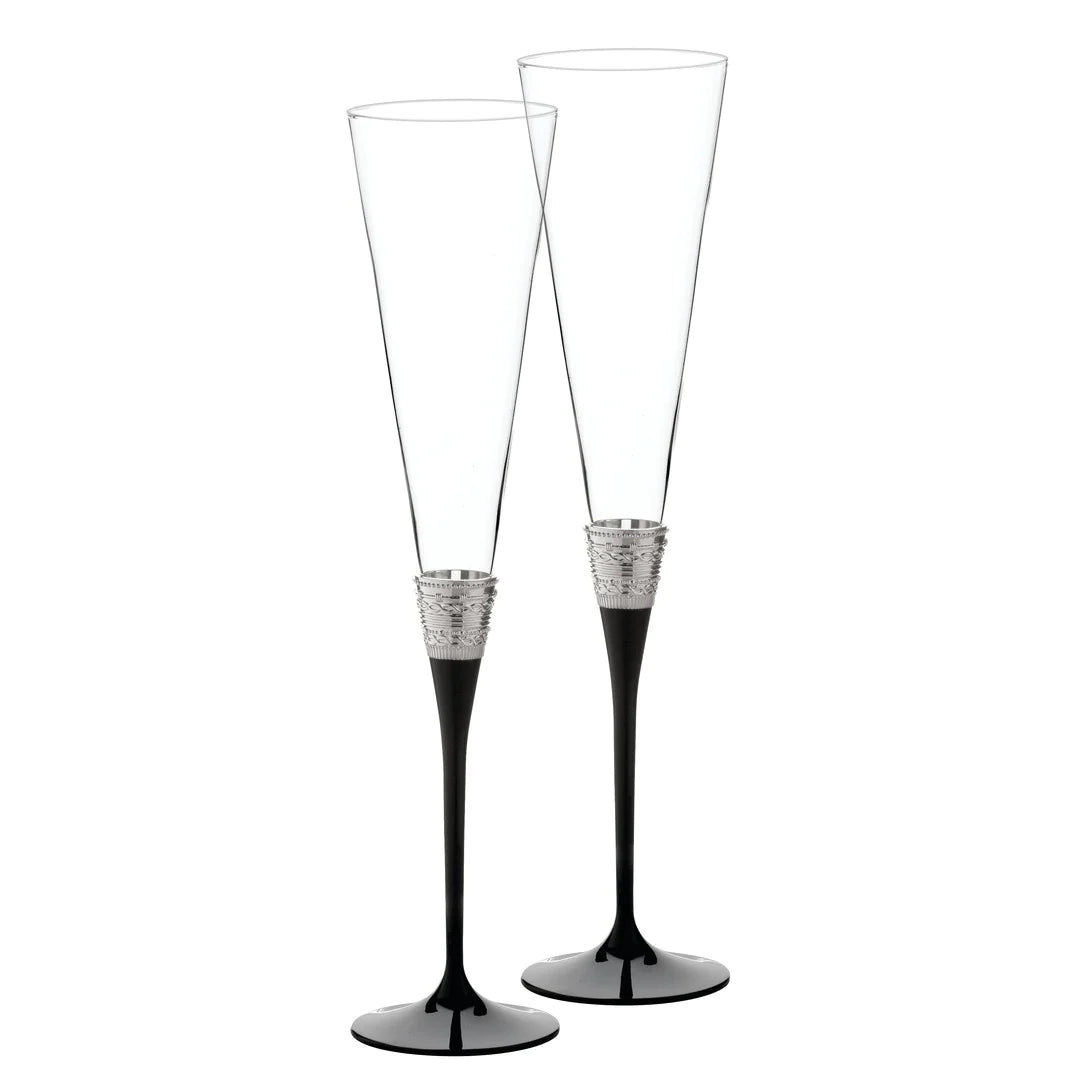 Wedgwood Vera Wang With Love Noir Toasting Flute, Set of 2