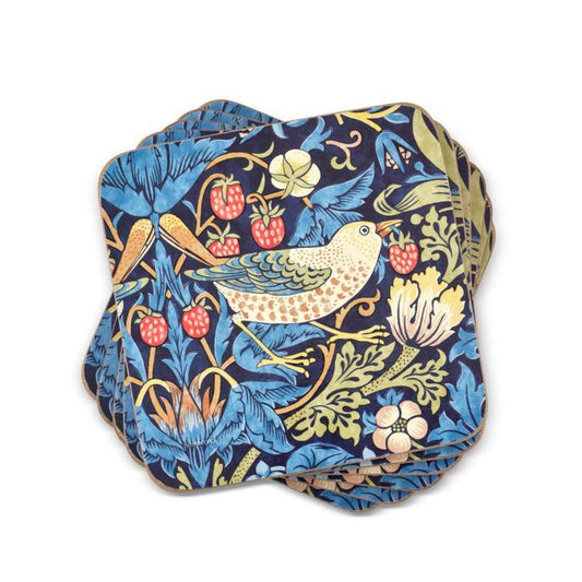 Morris and Co for Pimpernel Strawberry Thief Blue Coasters Set Of 6