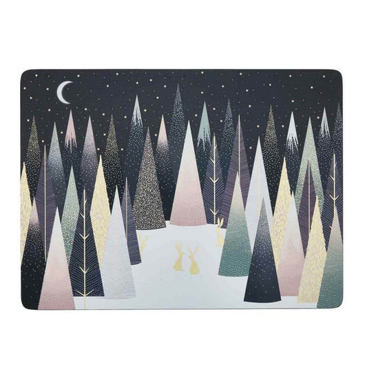 Sara Miller Frosted Pines Set of 4 Placemats